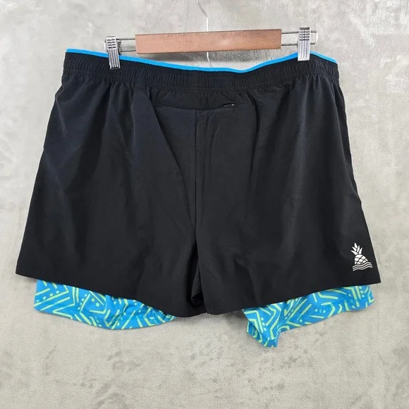 Chubbies Ultimate Training Short Mens XXL Black 4" Inseam 2-in-1 Liner Gecko - Picture 4 of 7